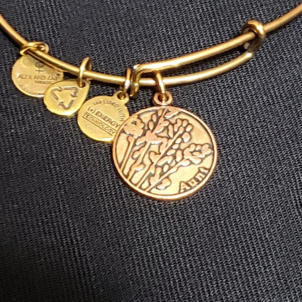 Alex & Ani "Aunt" Rose Goldtone Bracelet - Picture 2 of 9